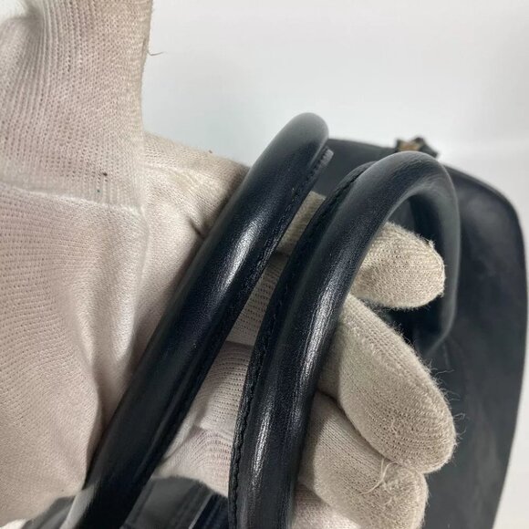 Dior vintage Trotter Hand Bag Tote Bag Duffle Bag Leather/PVC Black - Picture 2 of 13